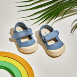Canvas Barefoot Mary Janes -Blue Denim